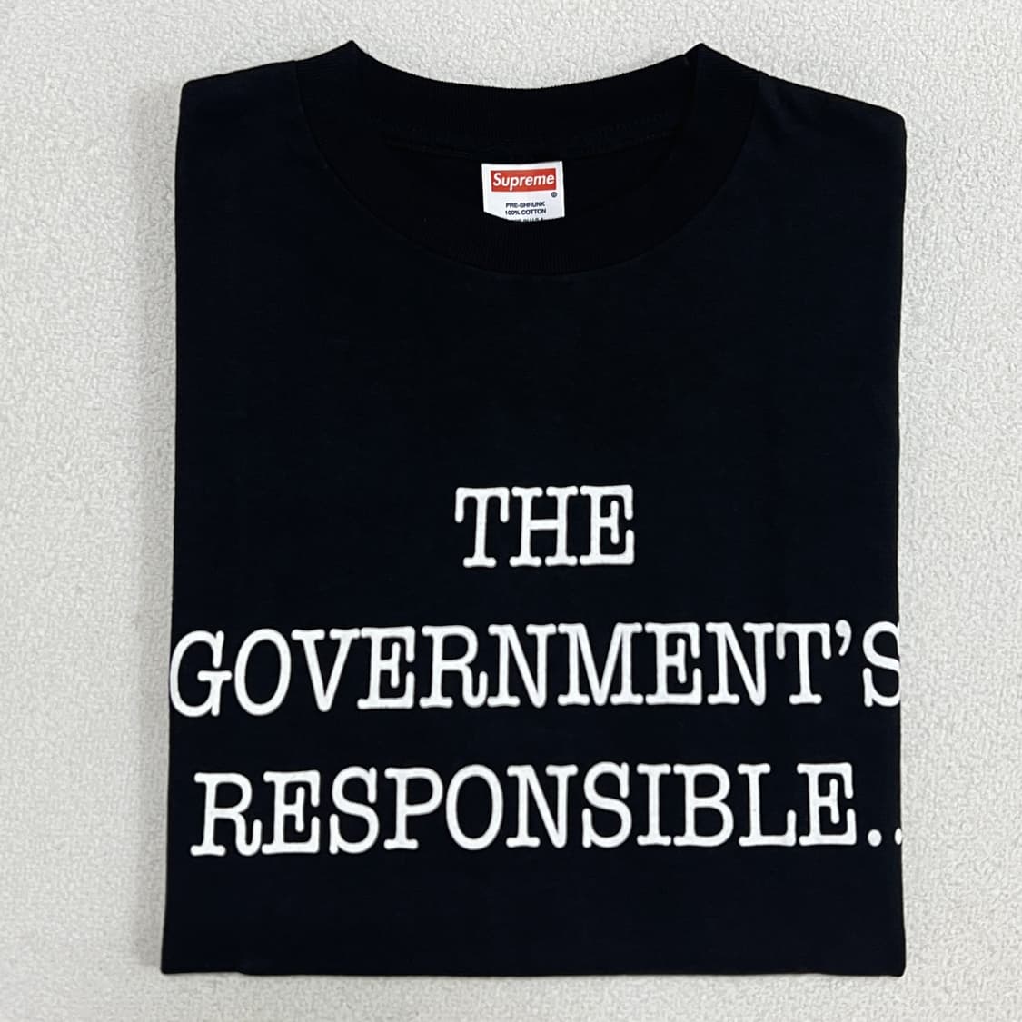 슈프림 06SS 퍼블릭에너미 THE GOVERNMENT'S 티셔츠 블랙 상품이미지5