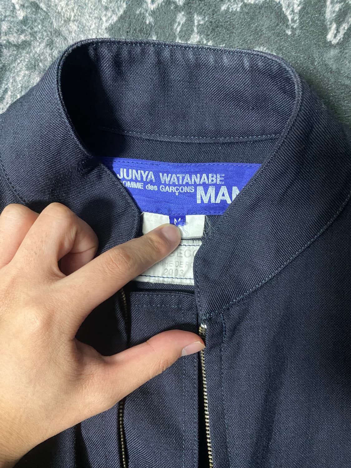 준야와타나베 스탠드칼라 밀리터리 블루종 m 상품이미지3