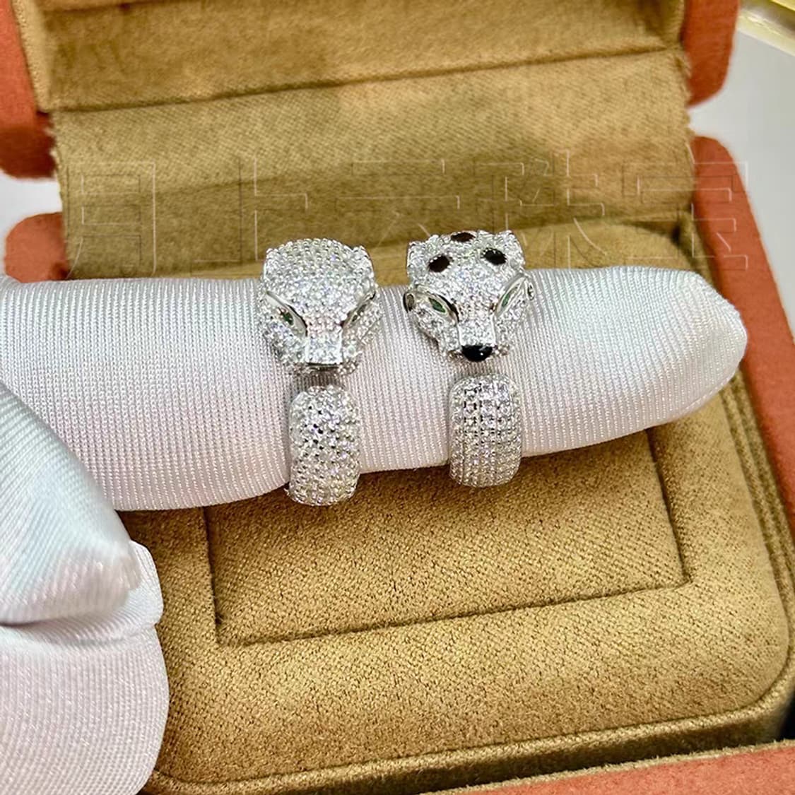 Oceanora 레오파드 925실버 그린아이 풀지르콘 럭셔리 링 상품이미지2