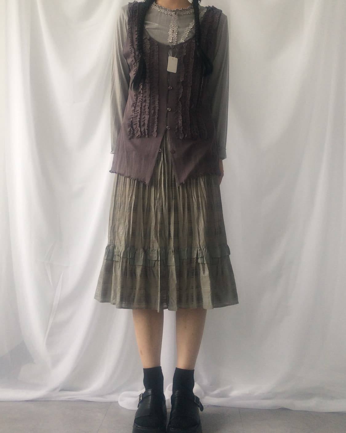 Frill mesh vest 상품이미지5