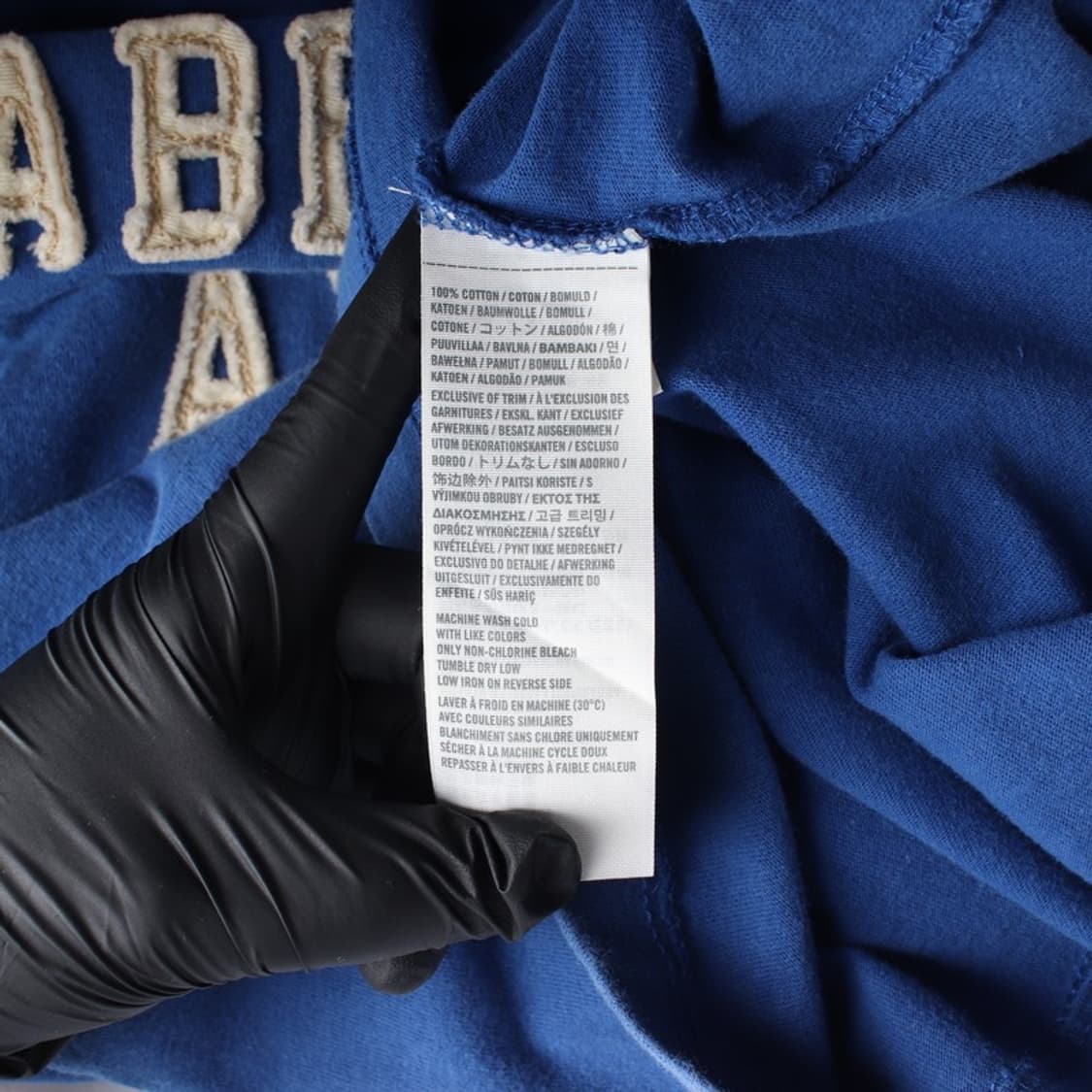 아베크롬비 블루 아플리케 로고 반팔티 S 상품이미지6