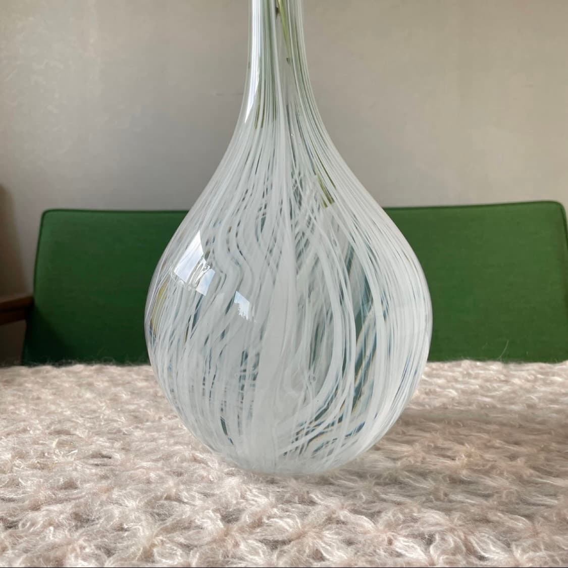 [빈티지 화병] 빈티지 화이트 블로운 글라스 화병 상품이미지4