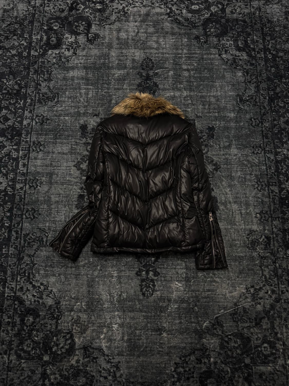 Varosh 00s zipper gimmick fur down jacke 상품이미지6