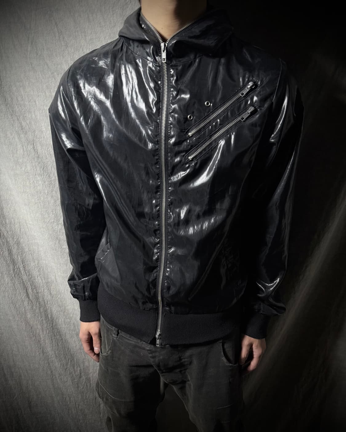 KMK Glossy Hooded Windbreaker  상품이미지2