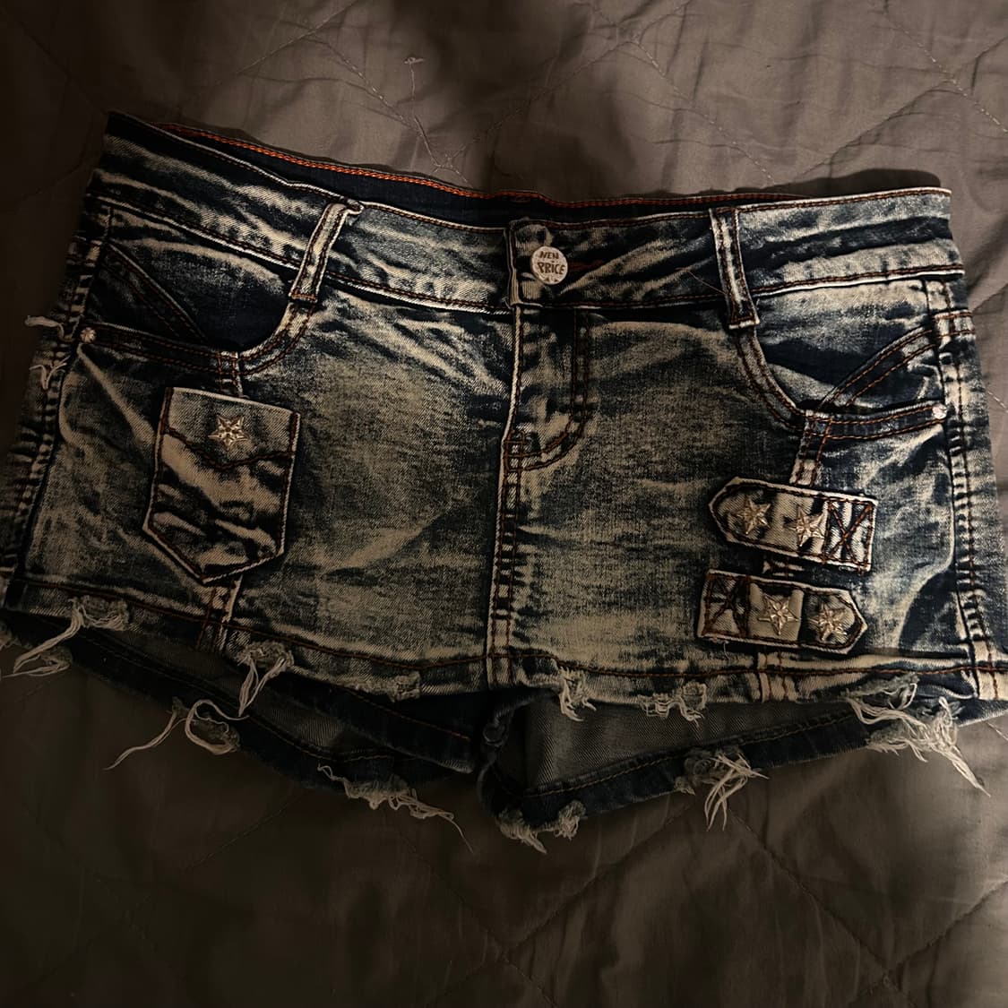 빈티지 데님 워싱 스커트데님쇼츠 상품이미지1