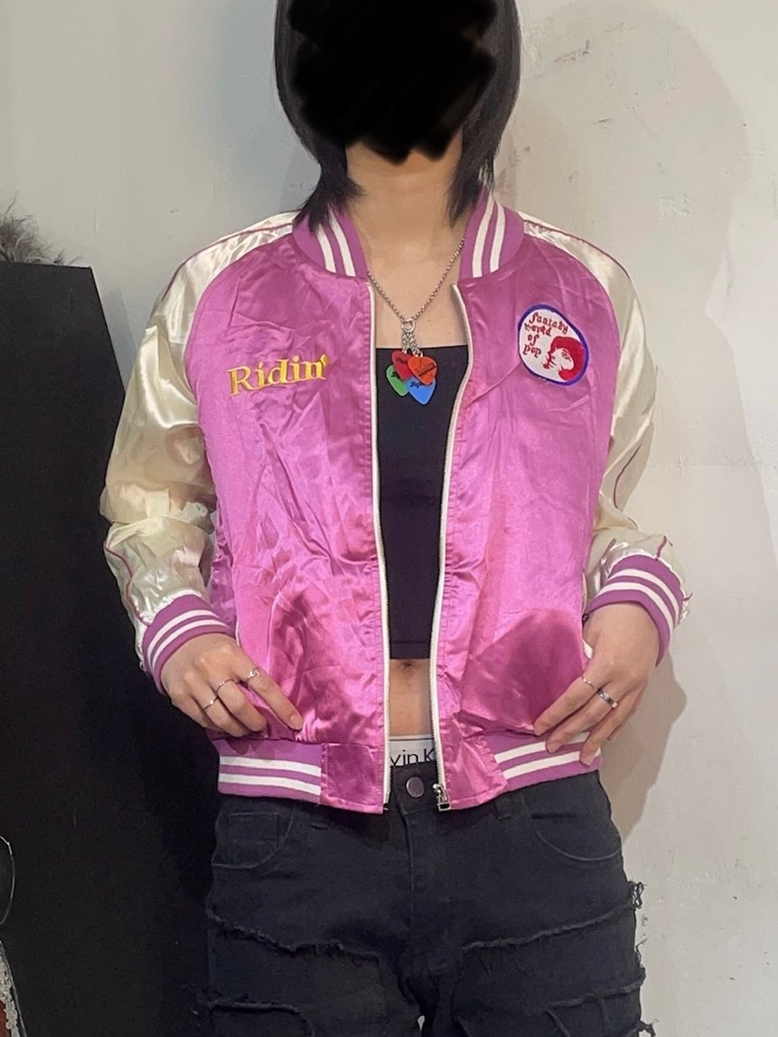 JPN 일본빈티지 y2k 핑크 스카잔 빅로고 갸루 스카쟌 S 상품이미지3