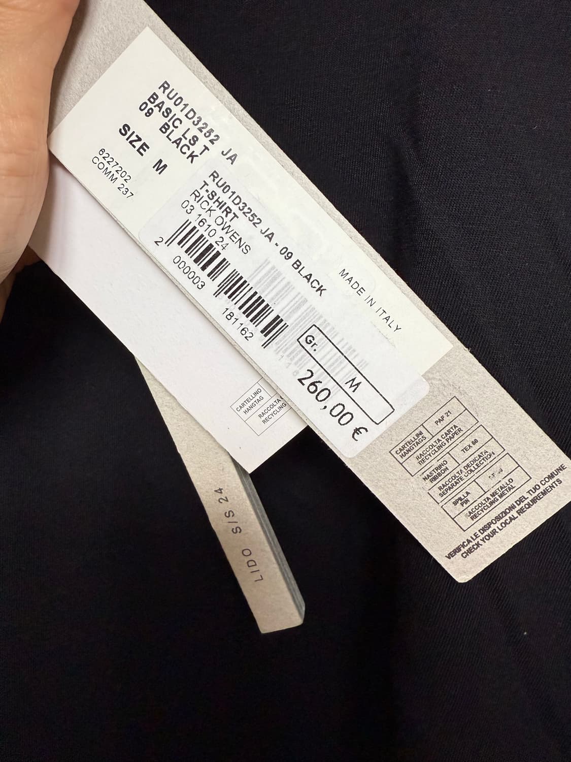 rick owens 24ss LIDO 긴팔티 상품이미지2