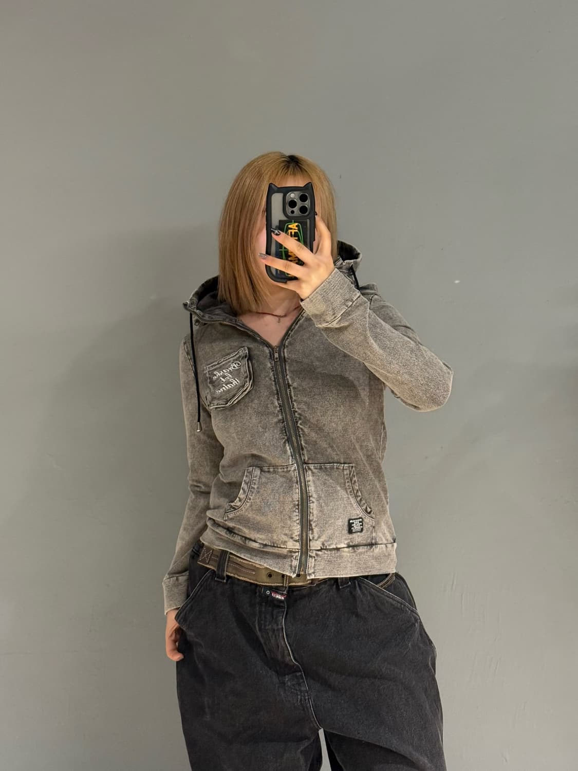 Backs washing layered hood zip-up 상품이미지3