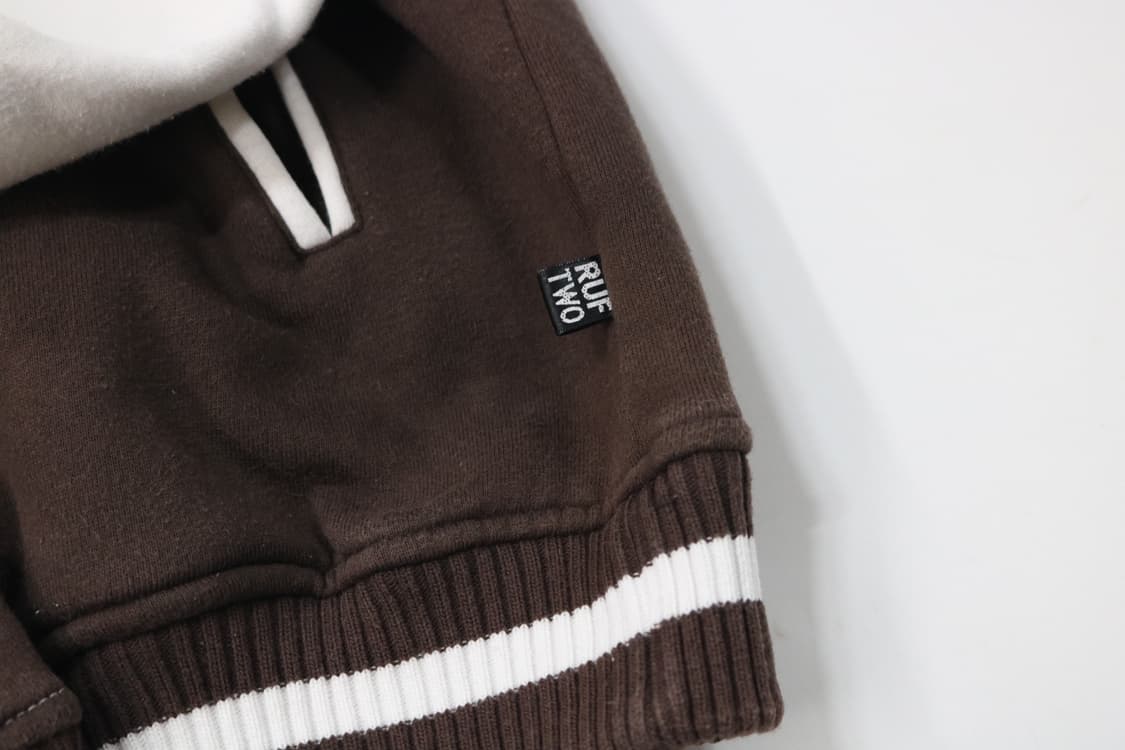 RUFTWO 루프트웨 브라운 배색 레터링 후드 스타디움 자켓 (XL) 상품이미지7