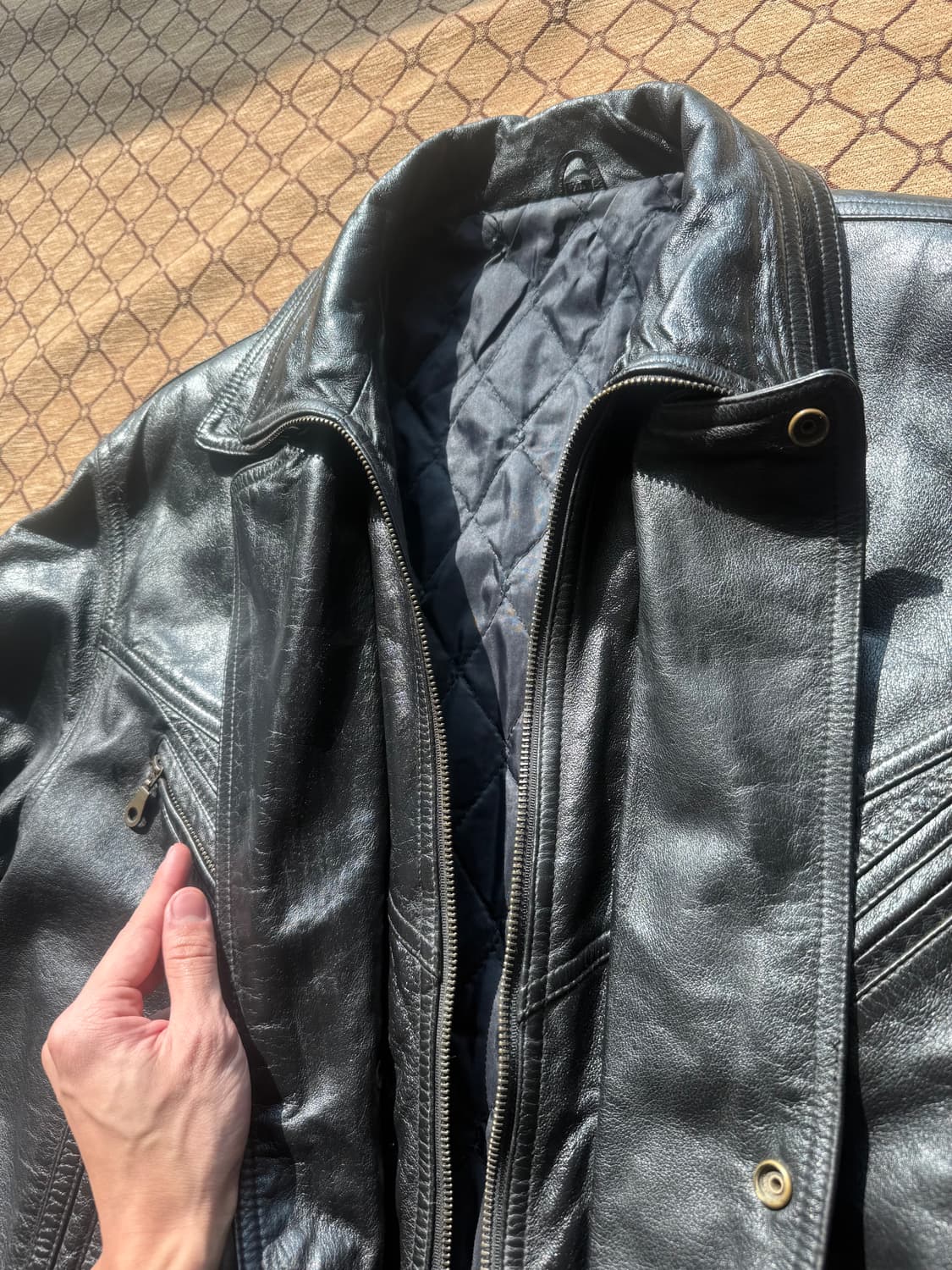 더블카라 숏 레더 자켓 상품이미지6