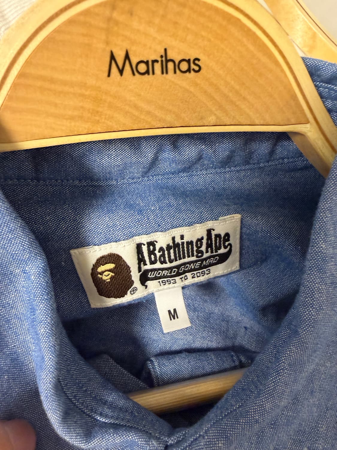 A Bathing Ape chambray logo shirt 🔵 상품이미지2
