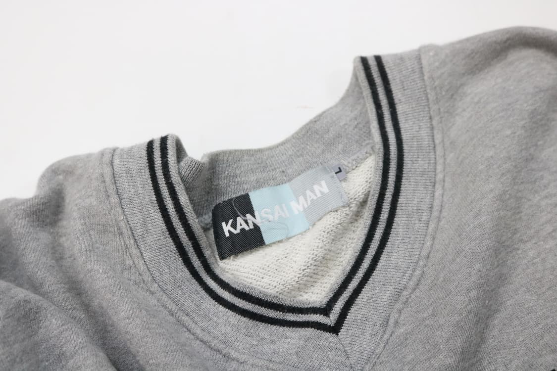 KANSAI MAN 칸사이맨 빈티지 백로고 그래픽 V넥 스웨트셔츠 (L) 상품이미지7