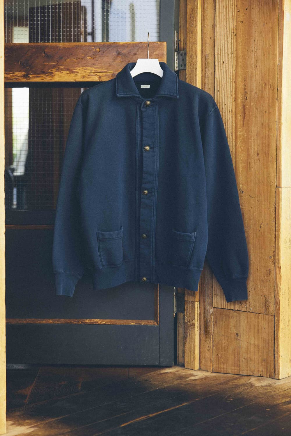 [3]A.PRESSE 아프레쎄 for 비오탑 빈티지 스웨트 가디건 네이비 상품이미지1