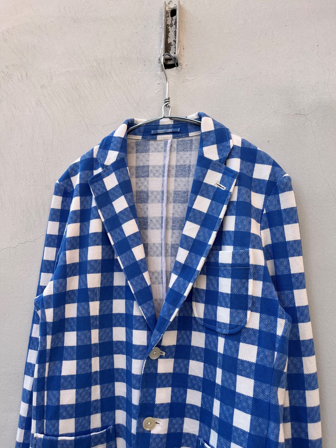 Vintage (maede in japan) 체크패턴 코튼 블레이저 상품이미지2