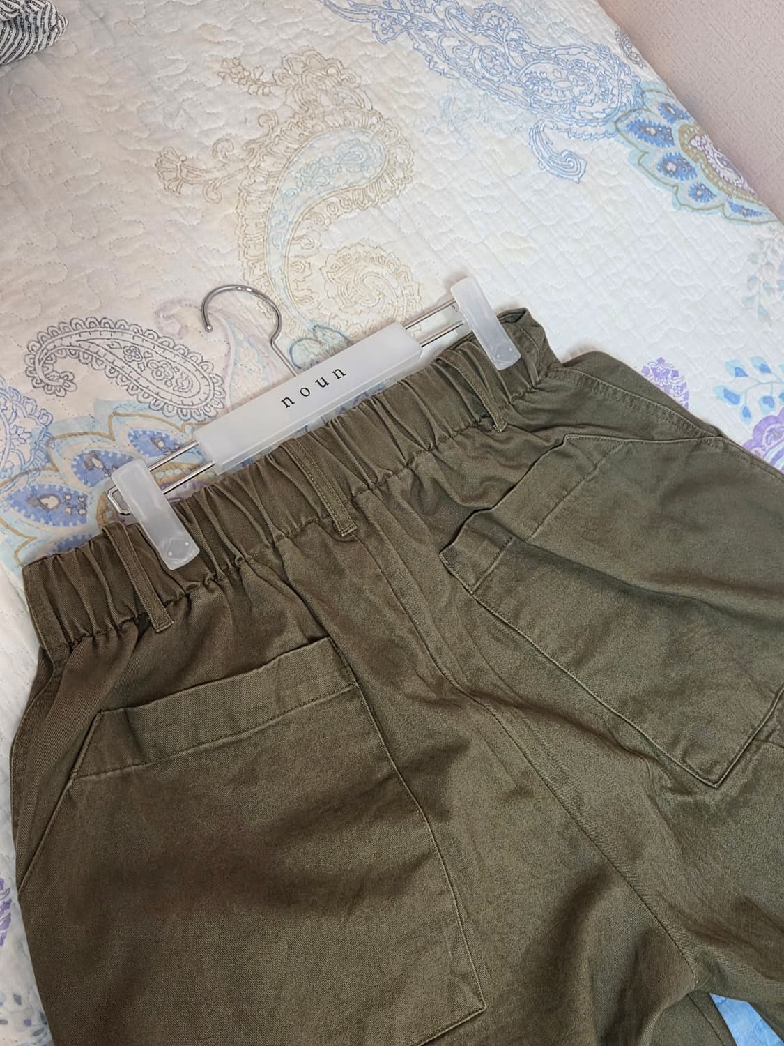 [2] 노운 워싱 카고 와이드 팬츠 카키 상품이미지4