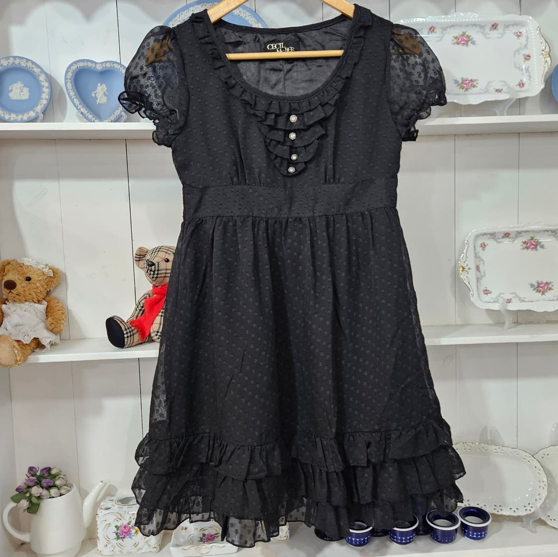 CECIL McBEE(세실맥비) 도트 시스루 프릴 원피스 상품이미지1