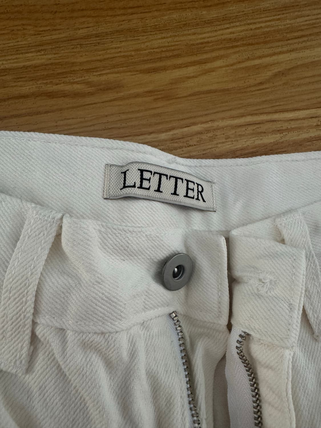 샵 레터 화이트 팬츠 S 상품이미지2