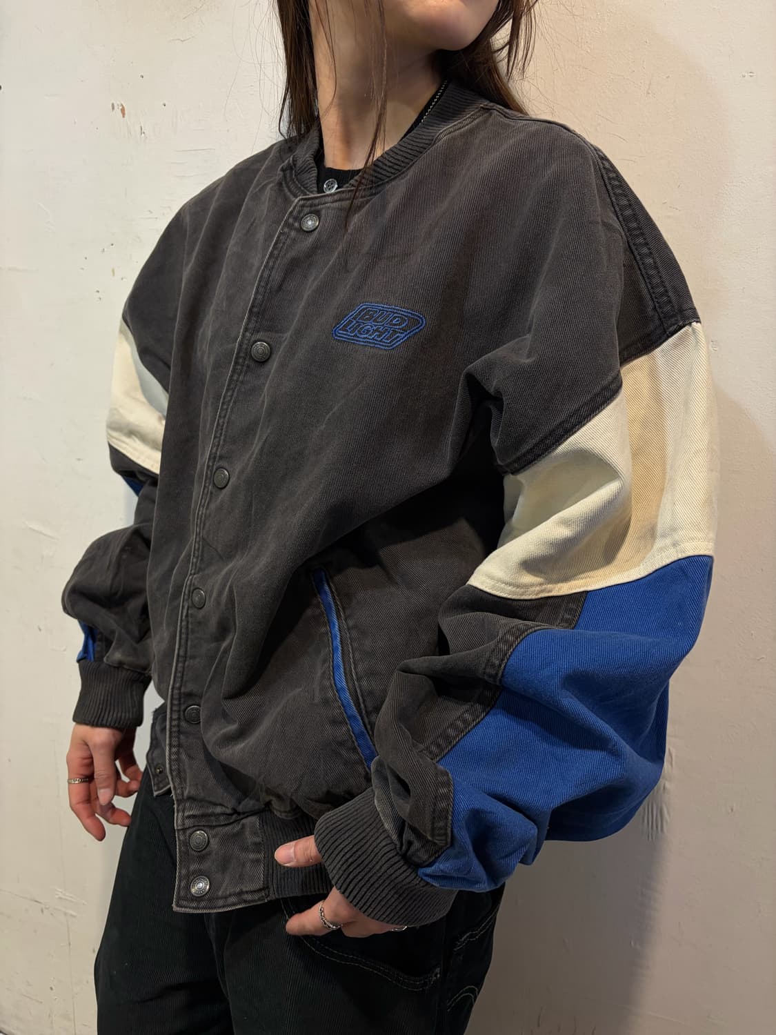90s retro racing denim stadium varsity j 상품이미지3