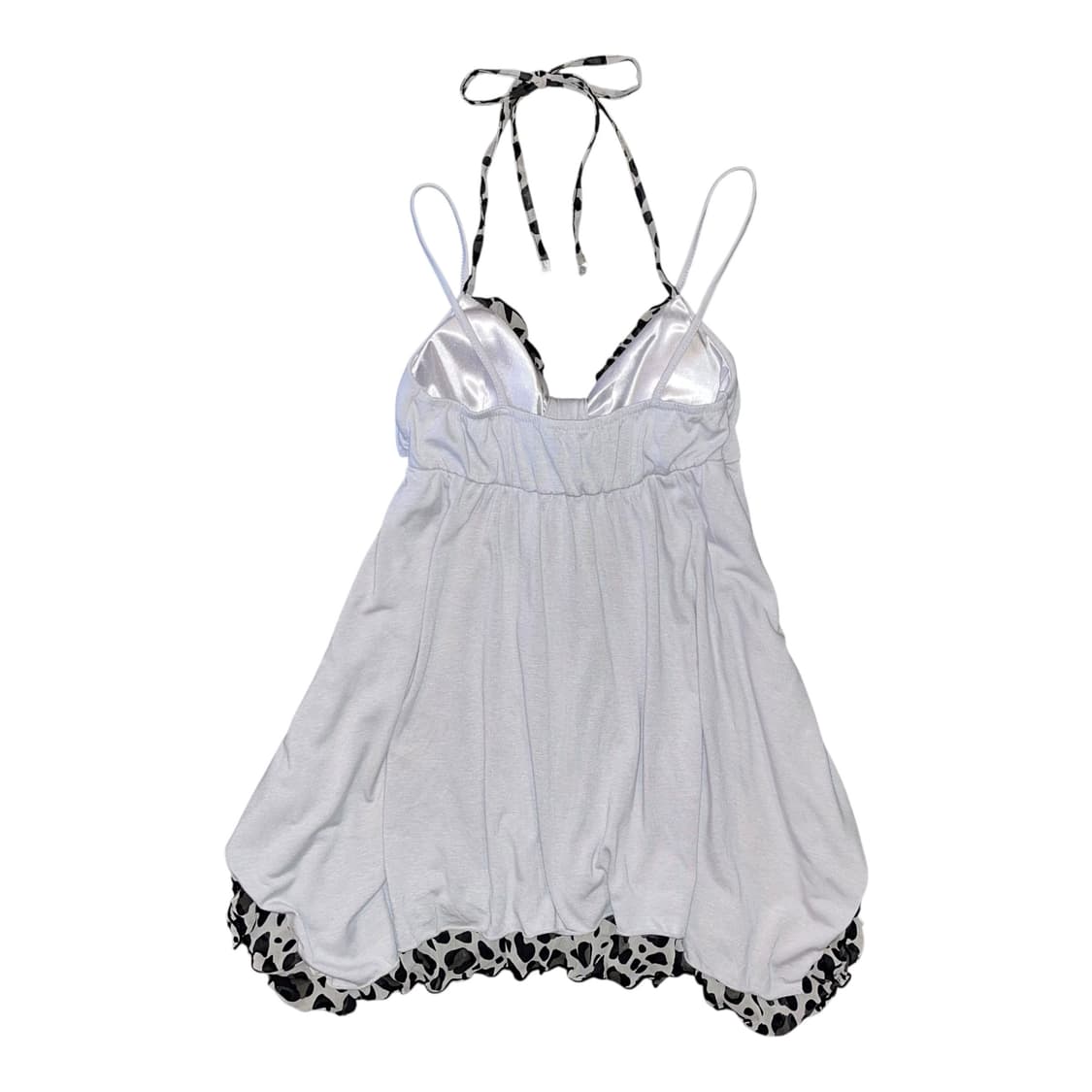 호피 레이스 포인트 홀터넥 나시 원피스 갸루y2k 상품이미지5