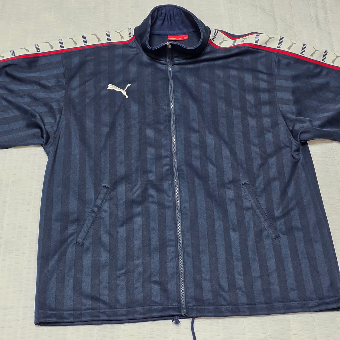 올드스쿨 푸마 네이비 스트라이프 져지트랙자켓 상품이미지2
