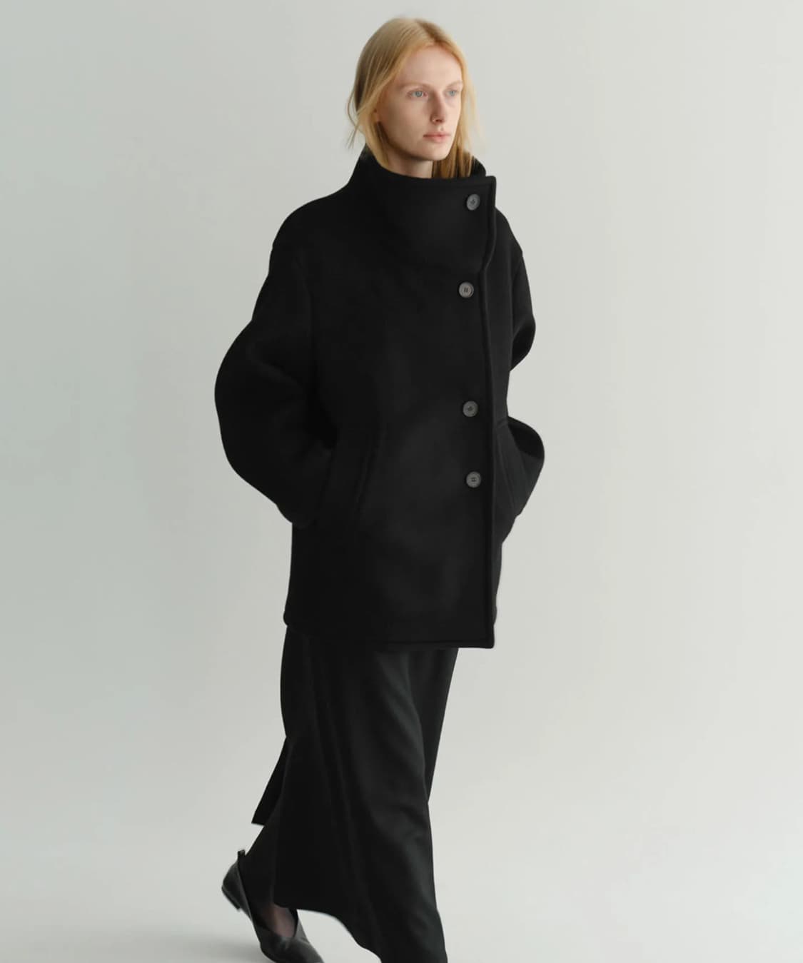 이아 하프코트 EAAH HAYES HALF COAT BLACK 상품이미지1