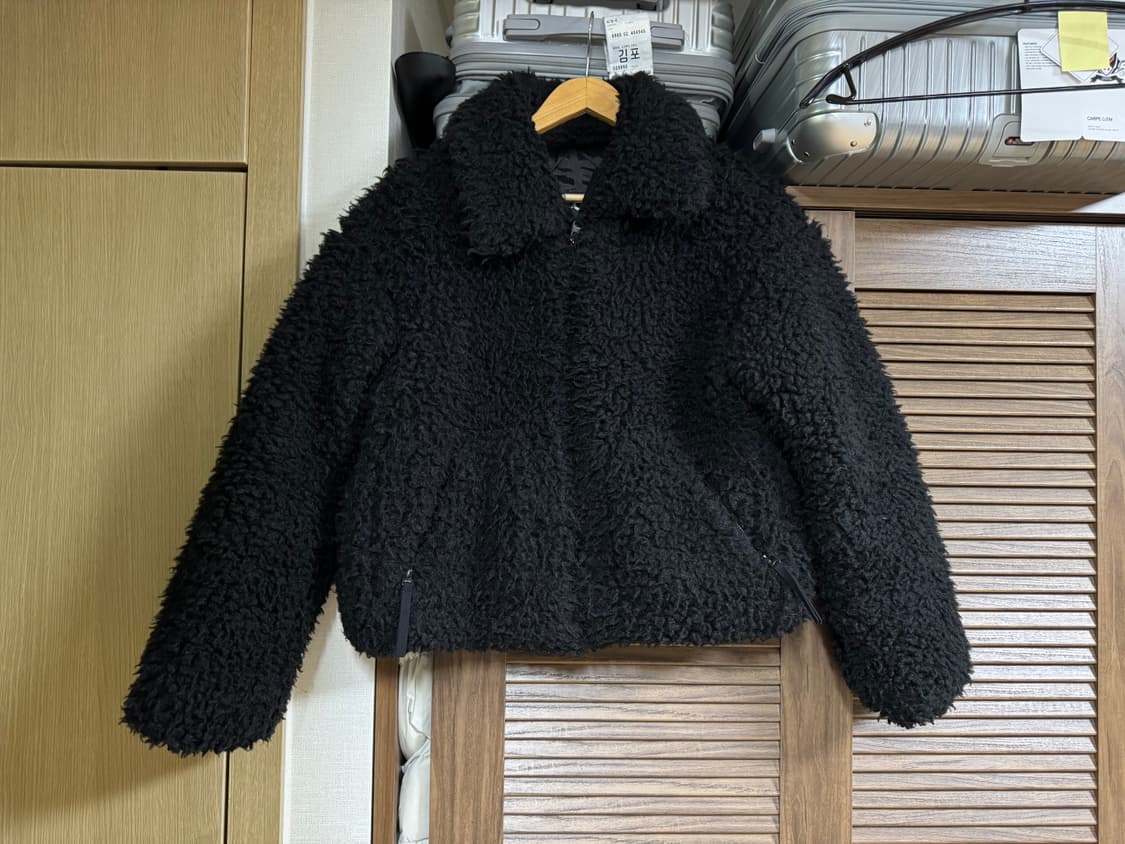 어그 정품 ugg 숏 셸파 집업 블랙 뽀글이 후리스 m 상품이미지1