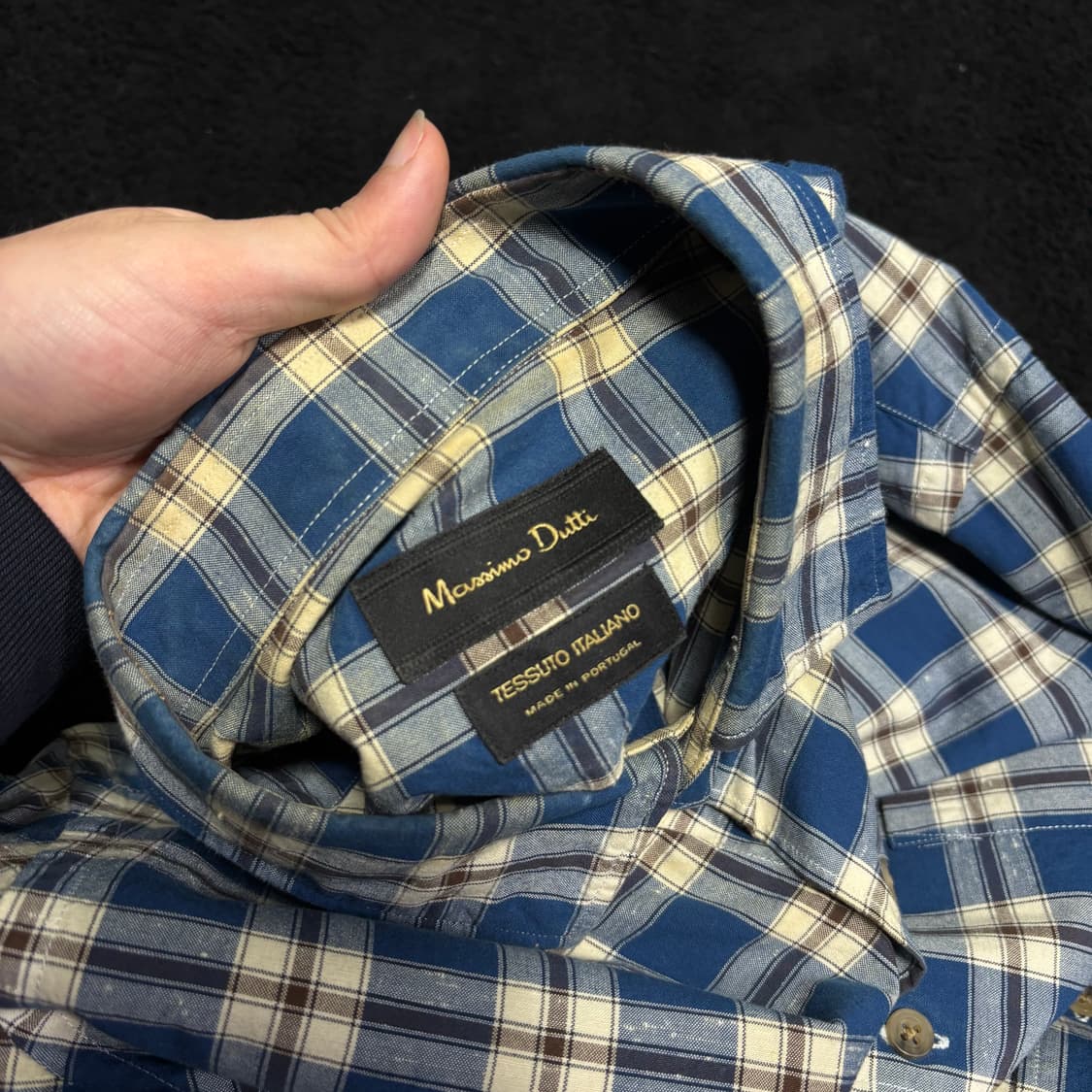 L 마시모두띠 네이비 체크셔츠 상품이미지5