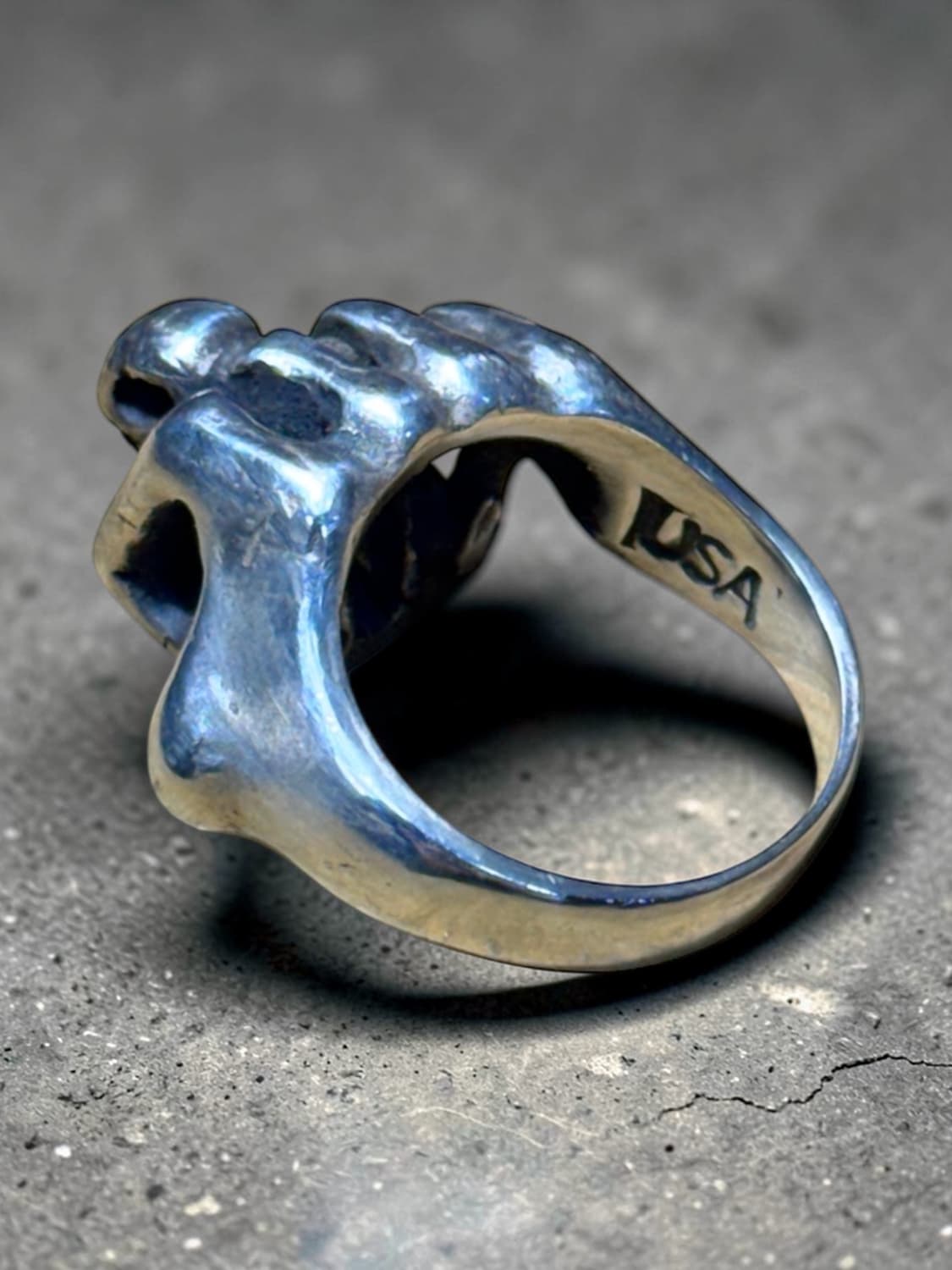 USA 빈티지 메멘토 모리 핸드크래프트 925 실버링 상품이미지6