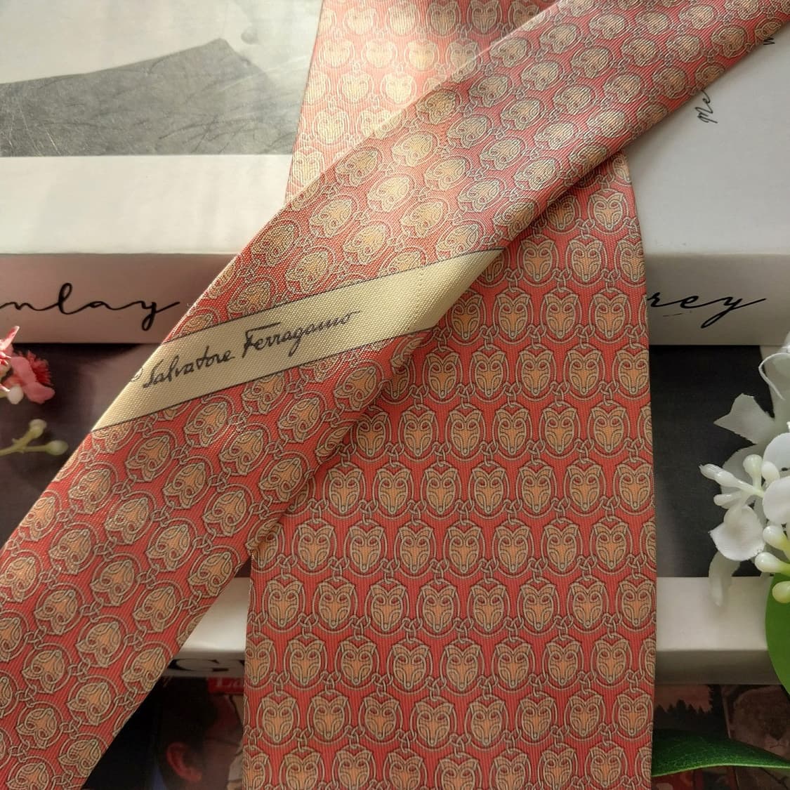 살바토레 페라가모 실크 여우 모티브 넥타이 9cm A+등급 k2019 상품이미지3
