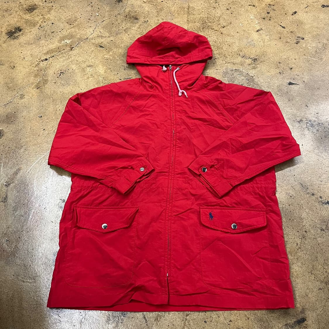 [정품/M] 폴로 랄프로렌  후드 바람막이 자켓 레드 b14 상품이미지2