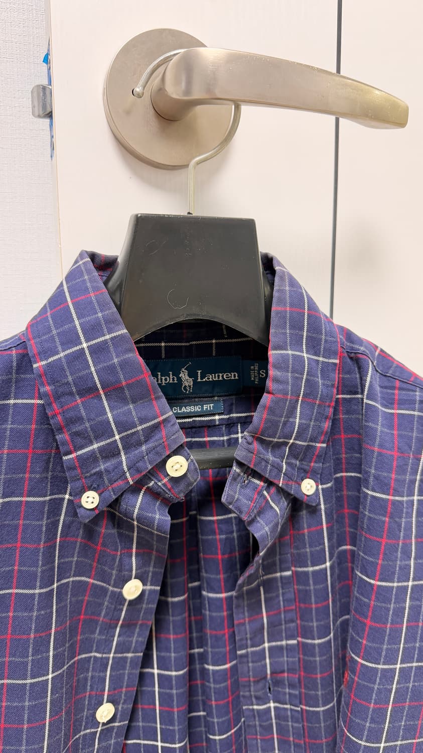 폴로 랄프로렌 체크 남방 긴팔 네이비 상품이미지2