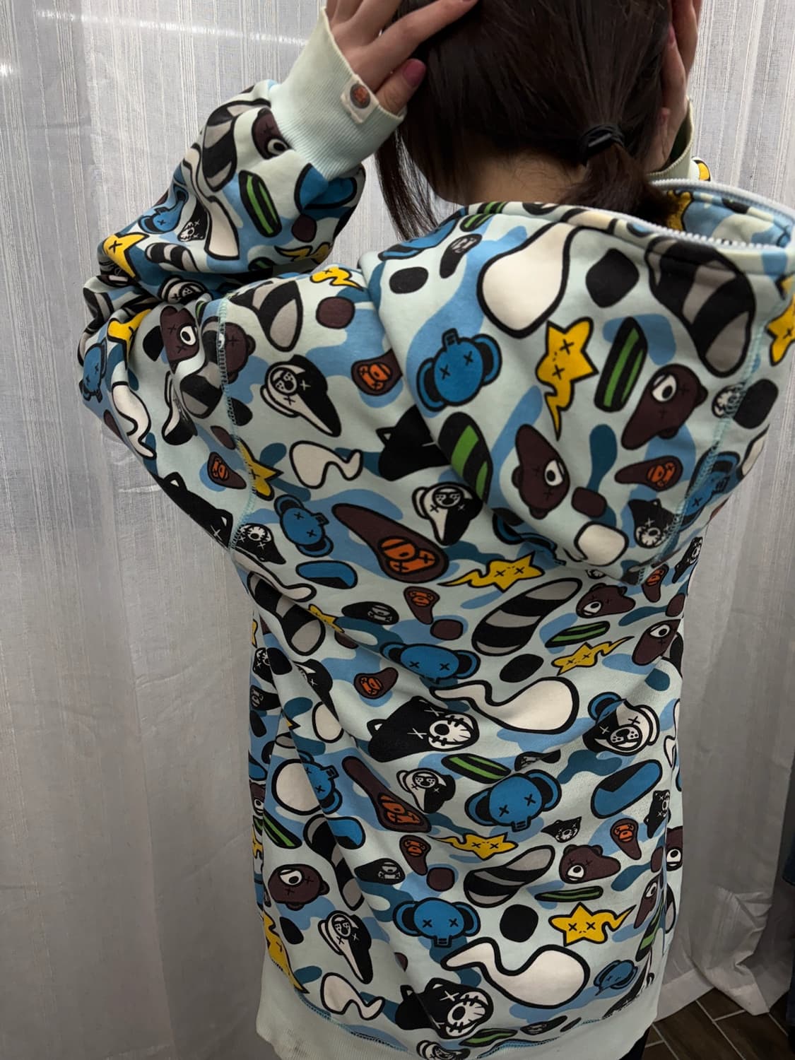 베이프 베이비 마일로 x 카우스 애니멀 킹덤 풀집업 후드  상품이미지3