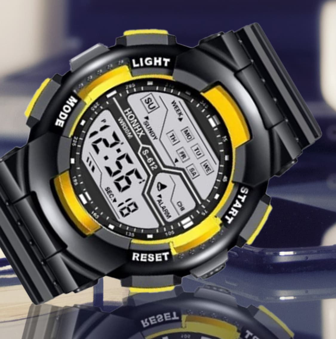 남자 디지털 전자 손목시계 82-S612(YE)판매 상품이미지5