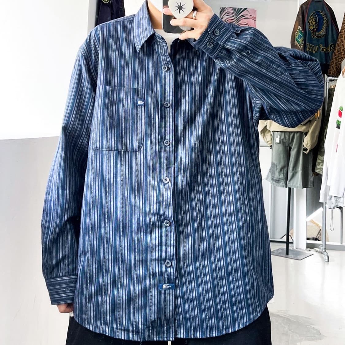 노스페이스 쿨맥스 에스닉 스트라이프 포켓 셔츠 상품이미지1