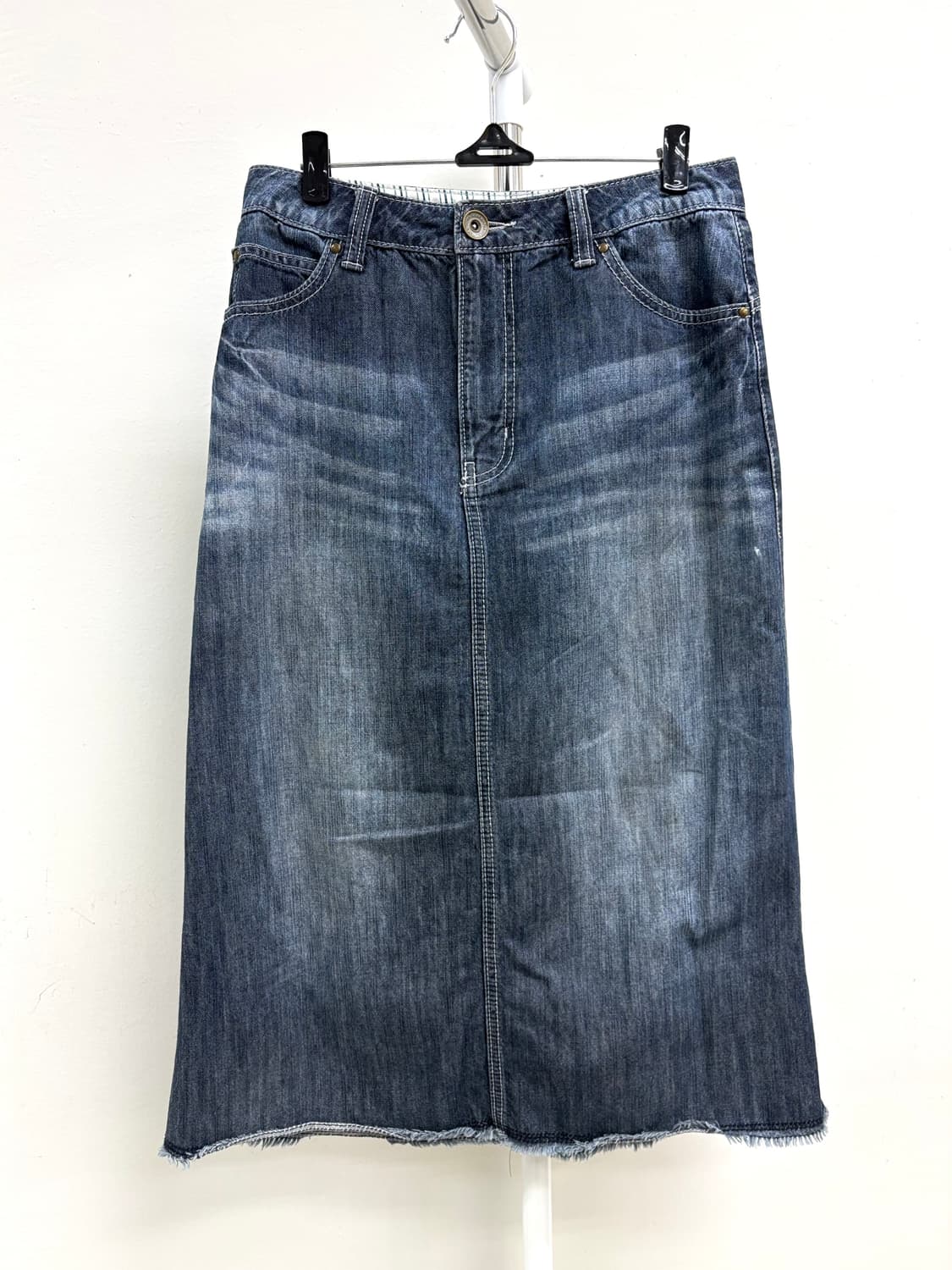 빈티지 중청 데님 미디 스커트 상품이미지4