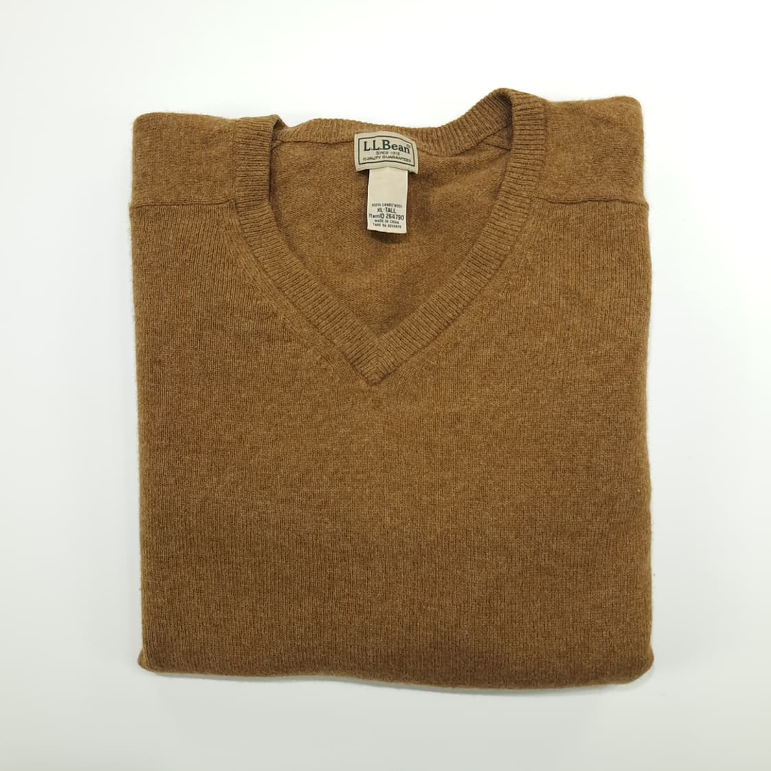 CN944 XL 엘엘빈 카멜브라운 램스울 V넥 긴팔 니트 스웨터 상품이미지8