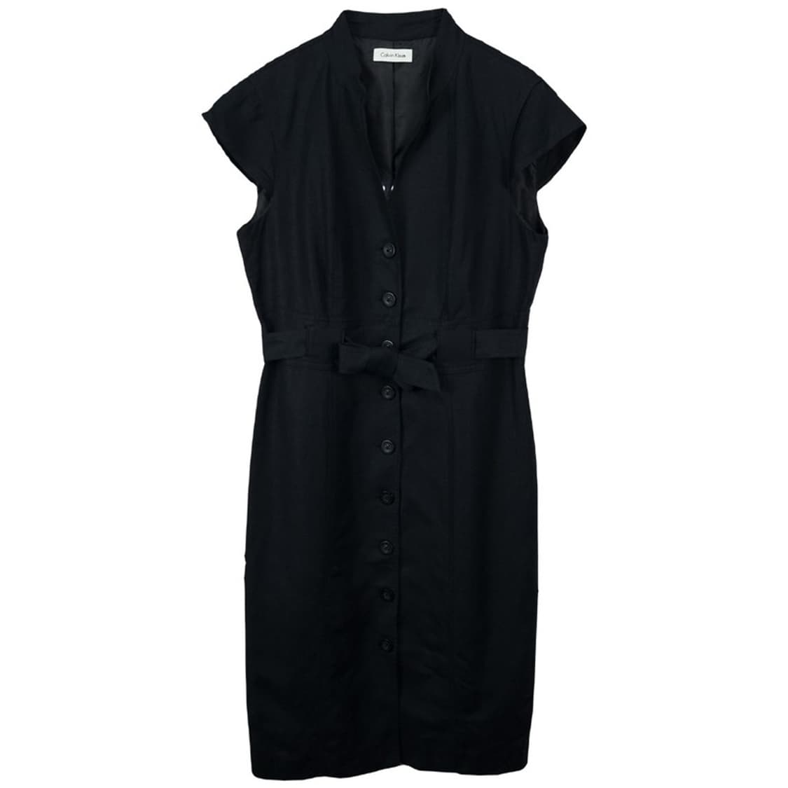 [캘빈클라인] 린넨 반팔 롱 원피스 블랙 M19493 상품이미지2
