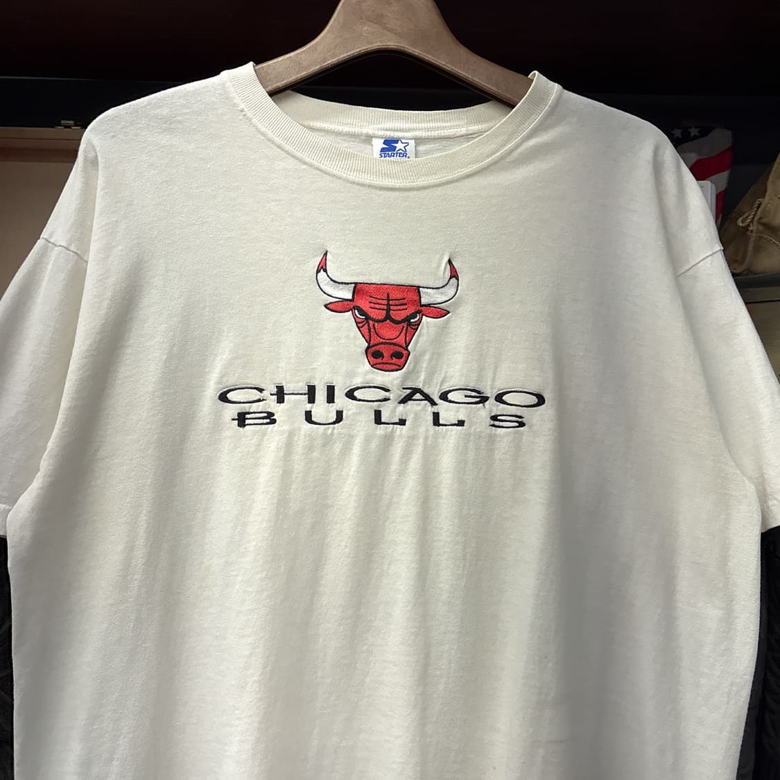 90s 스타터 올드 NBA 시카고불스 엠브로이드 티셔츠 N1206 상품이미지3