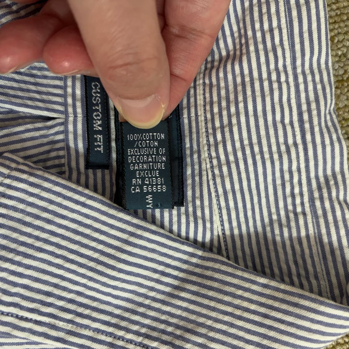 폴로 스트라이프 시어서커 반팔 셔츠(XL) 상품이미지5