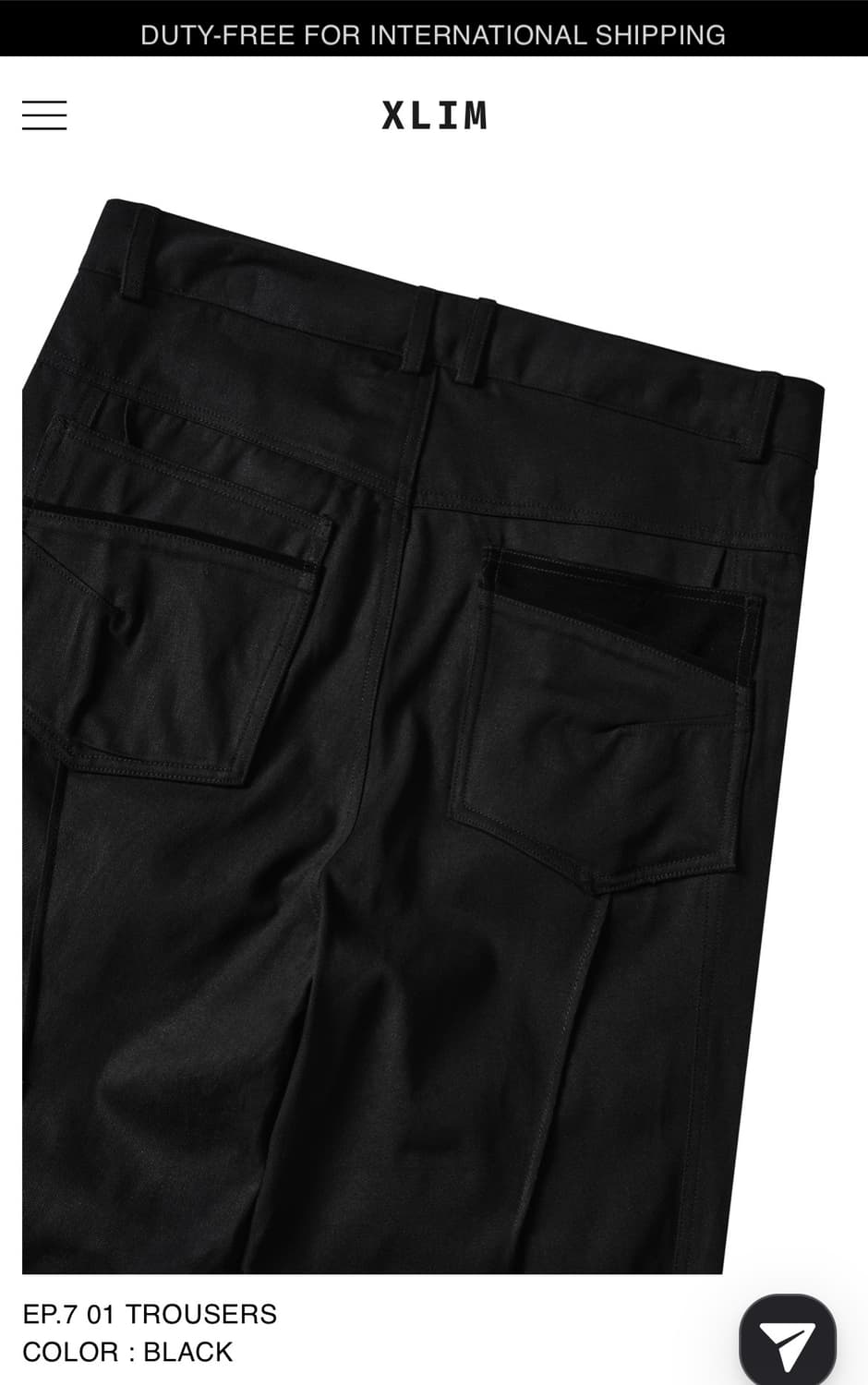 Xlim EP.7 01 TROUSERS Black 상품이미지3