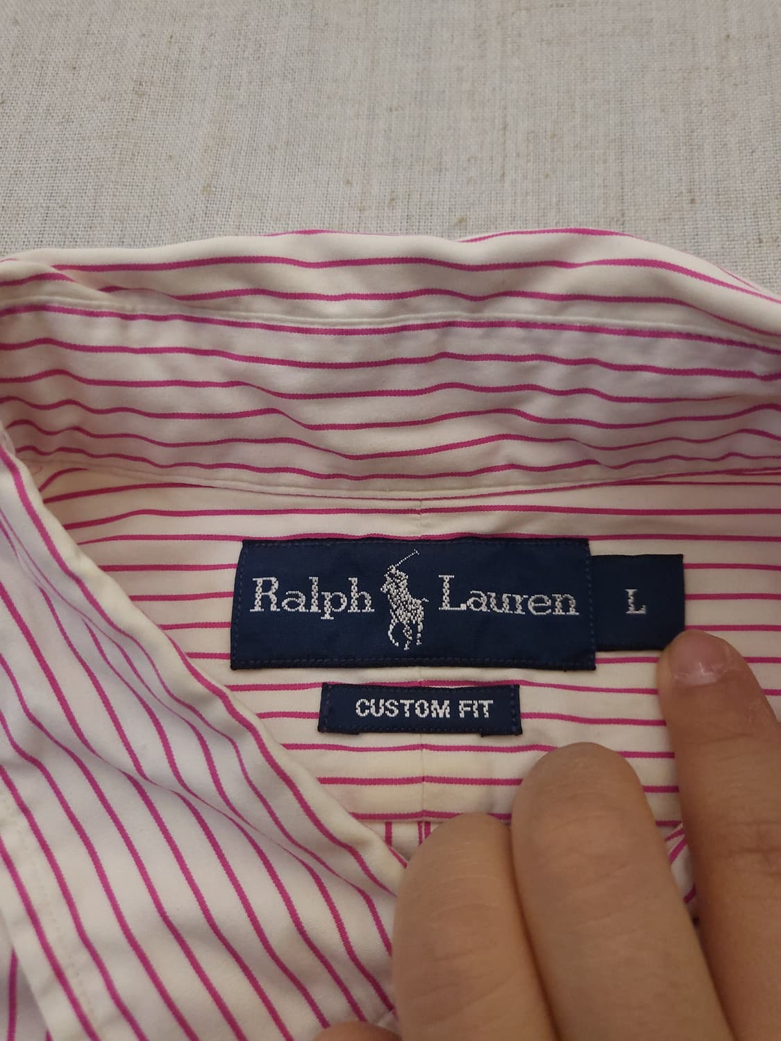 폴로 랄프로렌 스트라이프 반팔 셔츠 L 상품이미지3