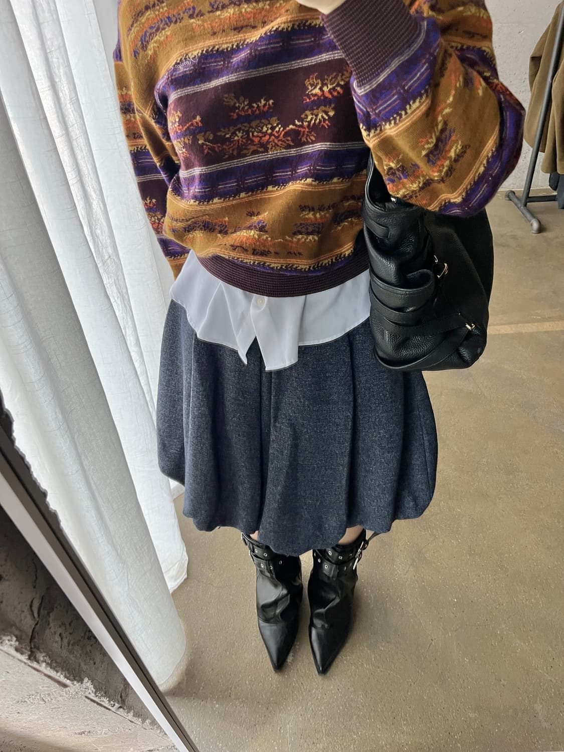 Rene 르네 울 벌룬 스커트 그레이 상품이미지1