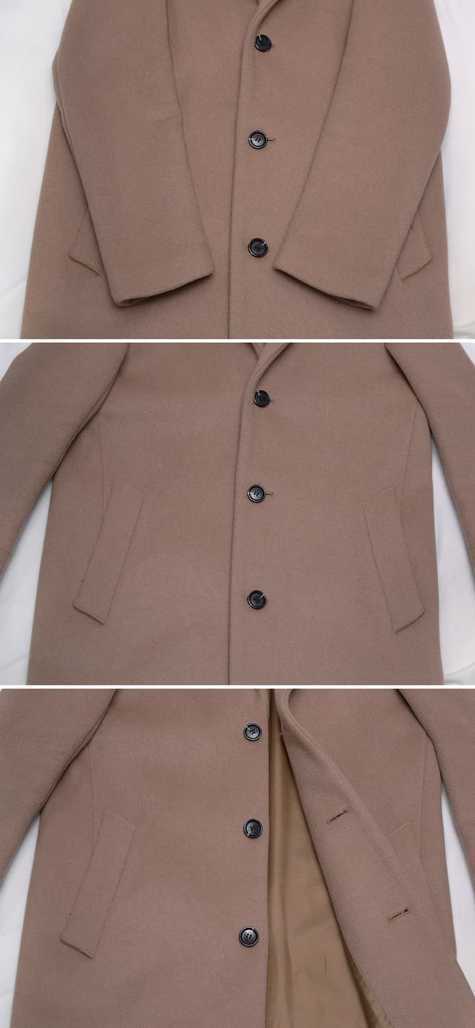 컨셉원 울캐시미어 허니 브라운 클래식 싱글 롱코트 (M / 95-100) 상품이미지6