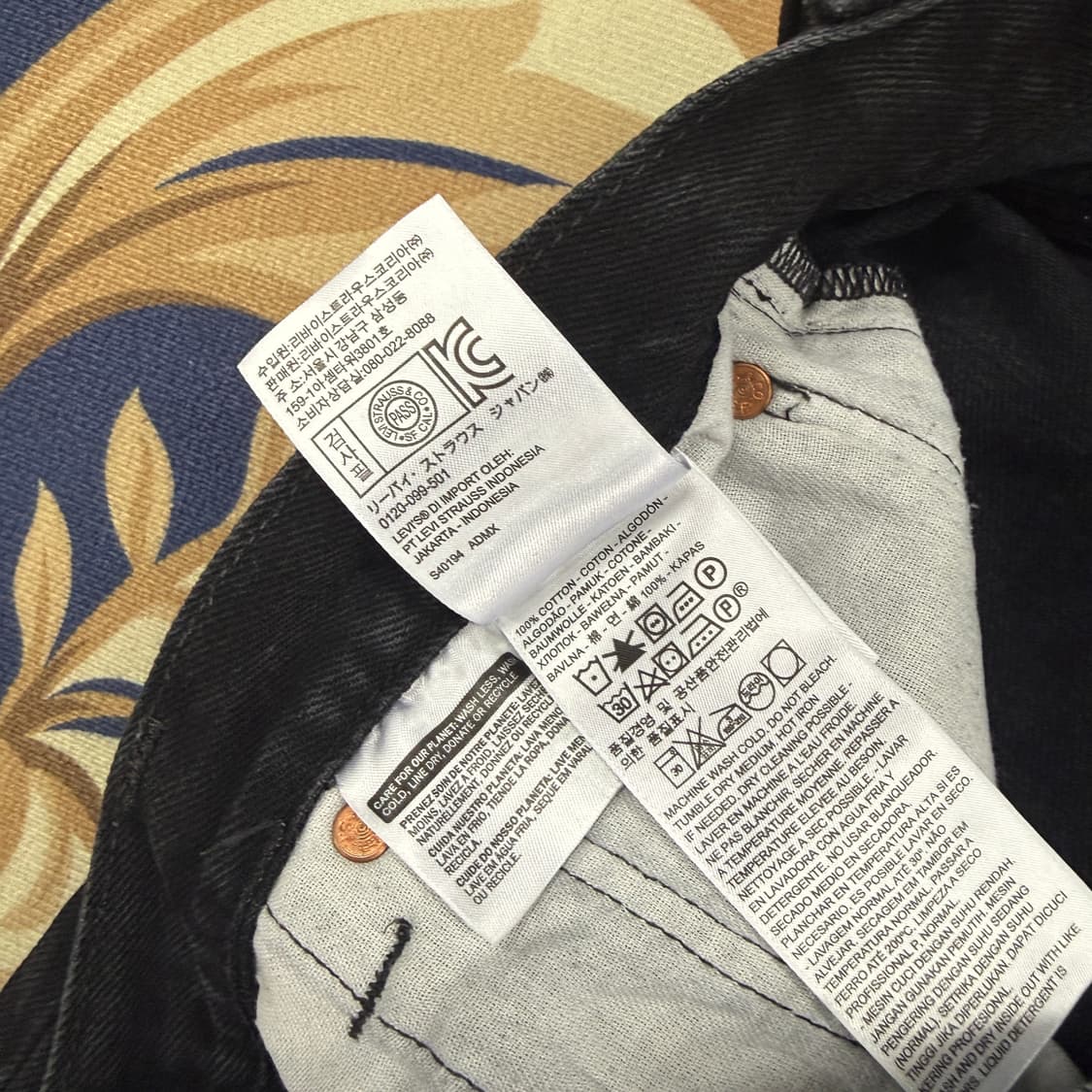 (30)리바이스 Levis 501 흑청 데님팬츠(made in usa) 상품이미지6
