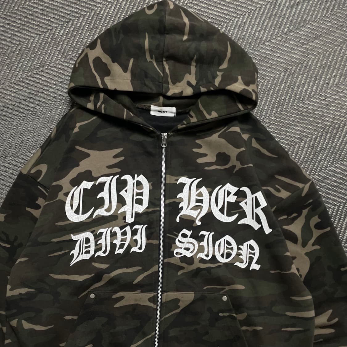 빈티지 카모플라쥬 레터링 투웨이 밀리터리 후드집업y 5856 상품이미지3