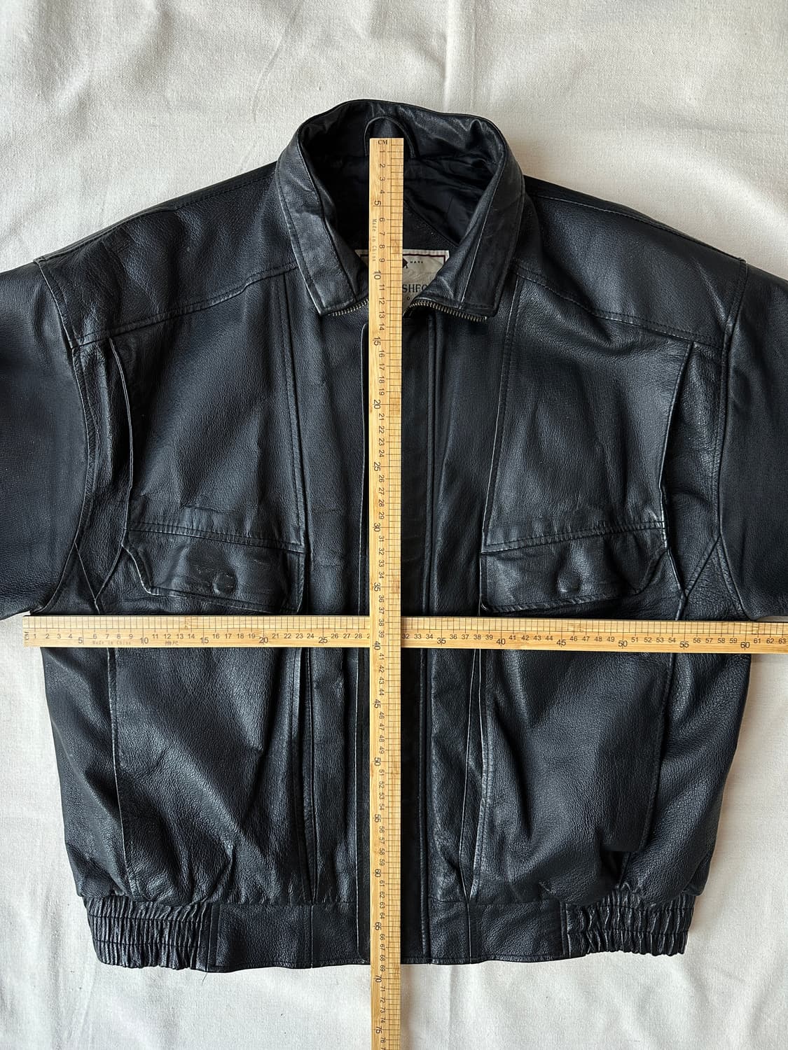 90s John Ashford 리얼 레더 자켓 블랙 M 상품이미지10