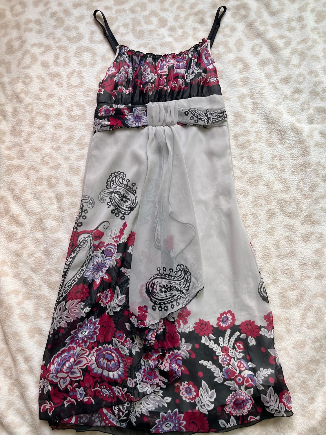 Oriental Flower ribbon slip dress 상품이미지1