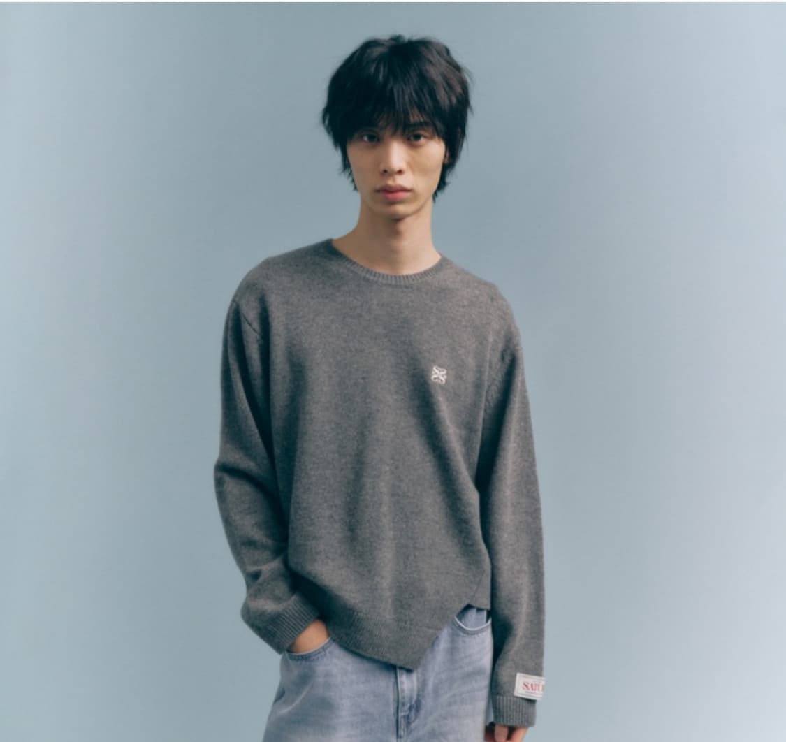 Satur 세터 더블림 언발란스 캐시미어 블랜드 니트 상품이미지2