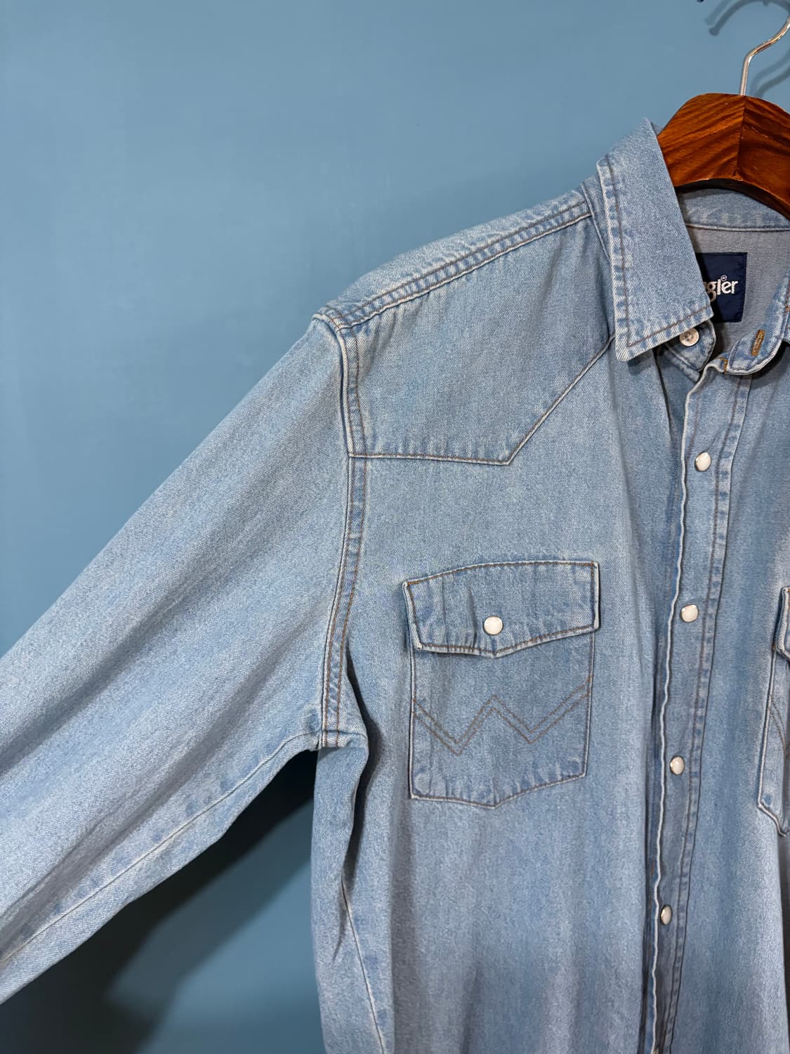 00‘s Wrangler Denim Western Shirt. 상품이미지6