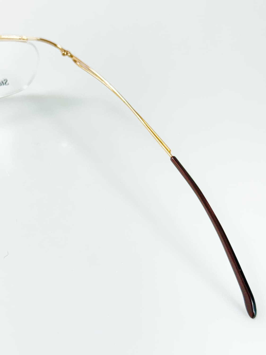 90s Thin Lines 골드 메탈 스퀘어 반무테 빈티지 안경 상품이미지6